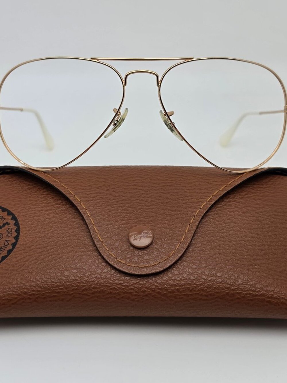 Ray-Ban RB3025 001/3K Arista Gold White Aviator Sunglasses Frame w/ Case 55mm